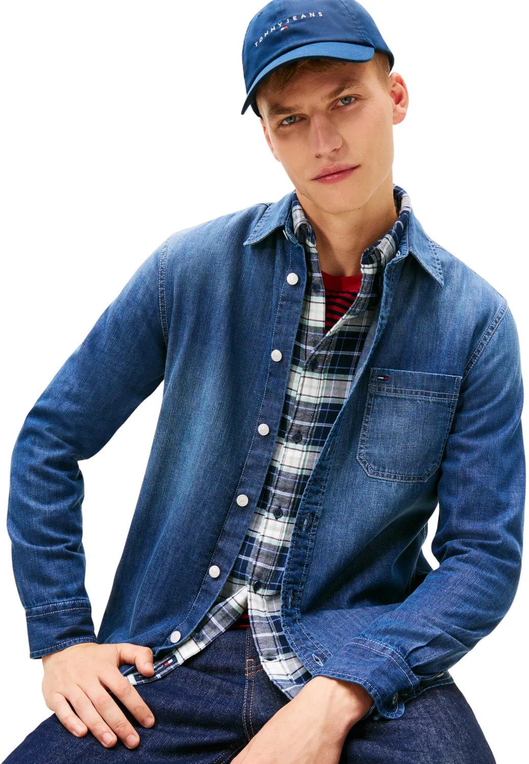 Tommy Jeans TJM Denim Hemd M Regular Fit Langarm