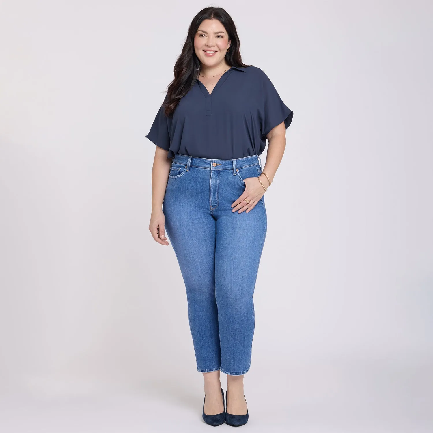 NYDJ Marilyn Straight Ankle Jeans Blue Paradise Plus