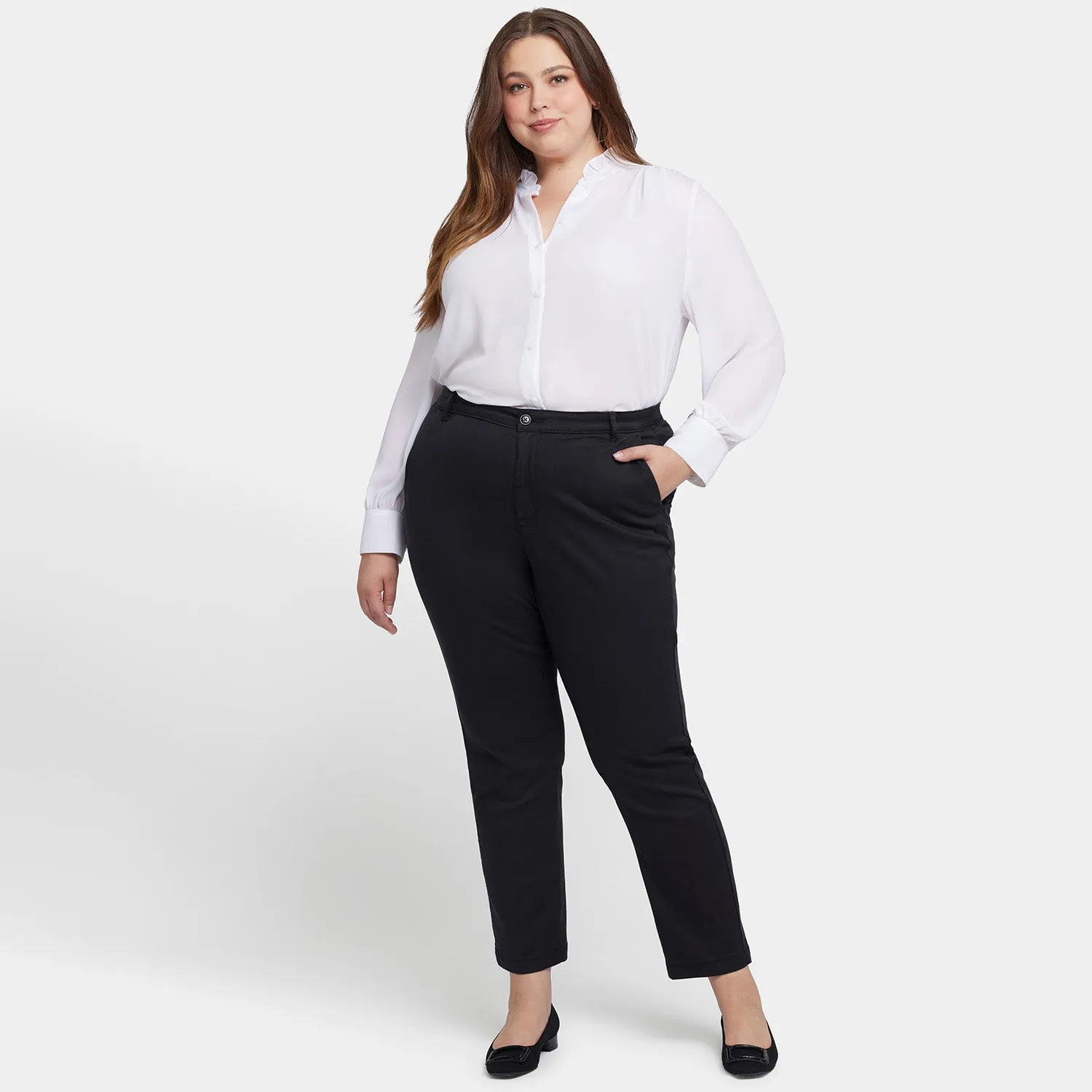 NYDJ Sadie Slim Hose Plus Schwarz Twill