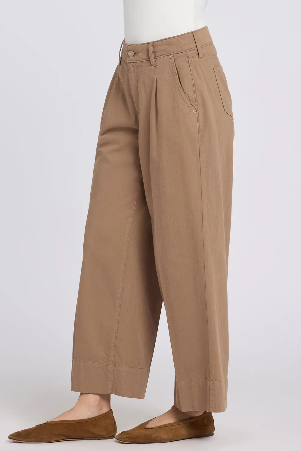NYDJ Teresa Wide Leg Ankle Jeans Toasted Coconut hellbraun
