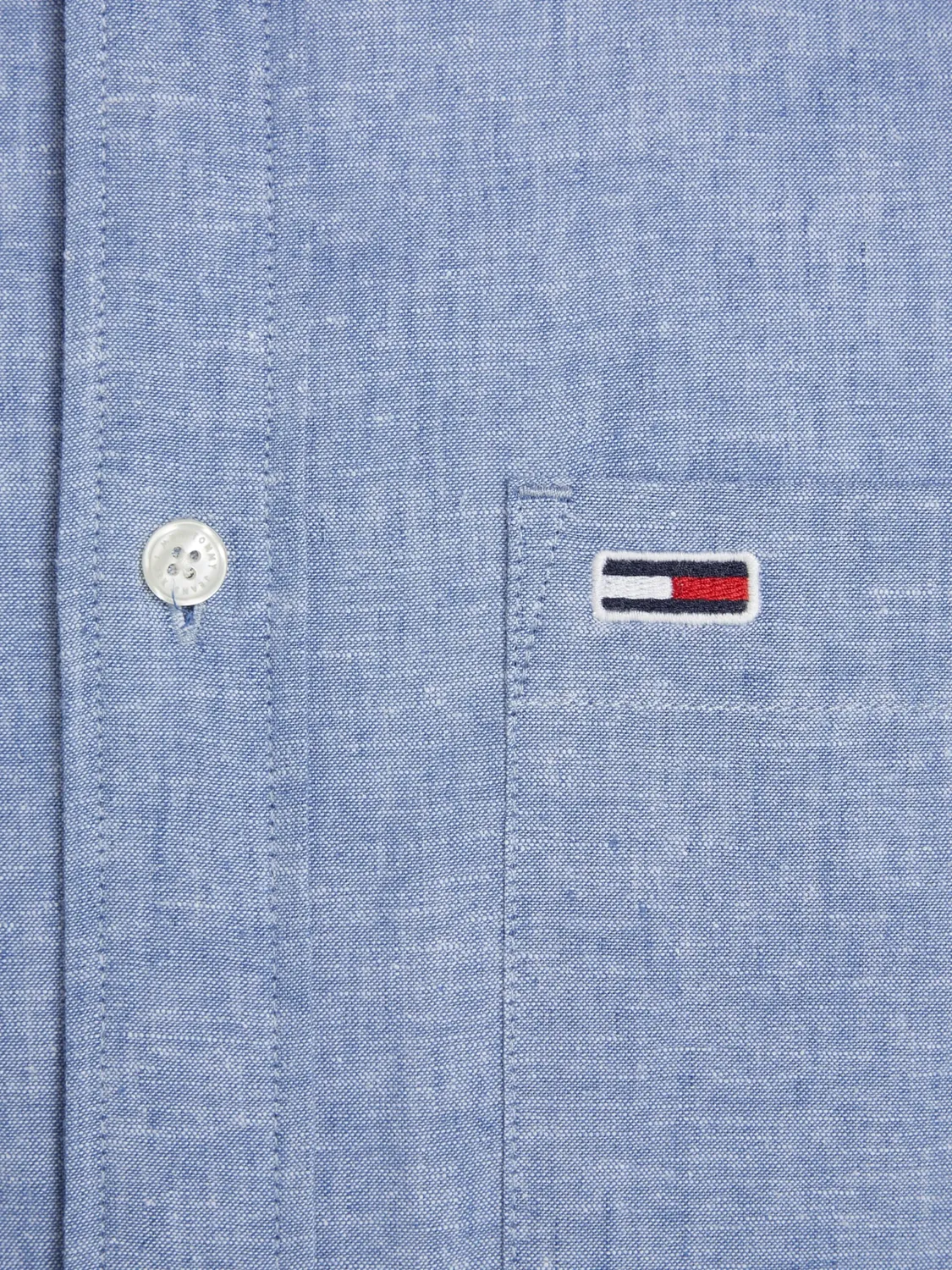Tommy Jeans Linen Blend Herren Hemd Blau Charmed Gr. S Leinen