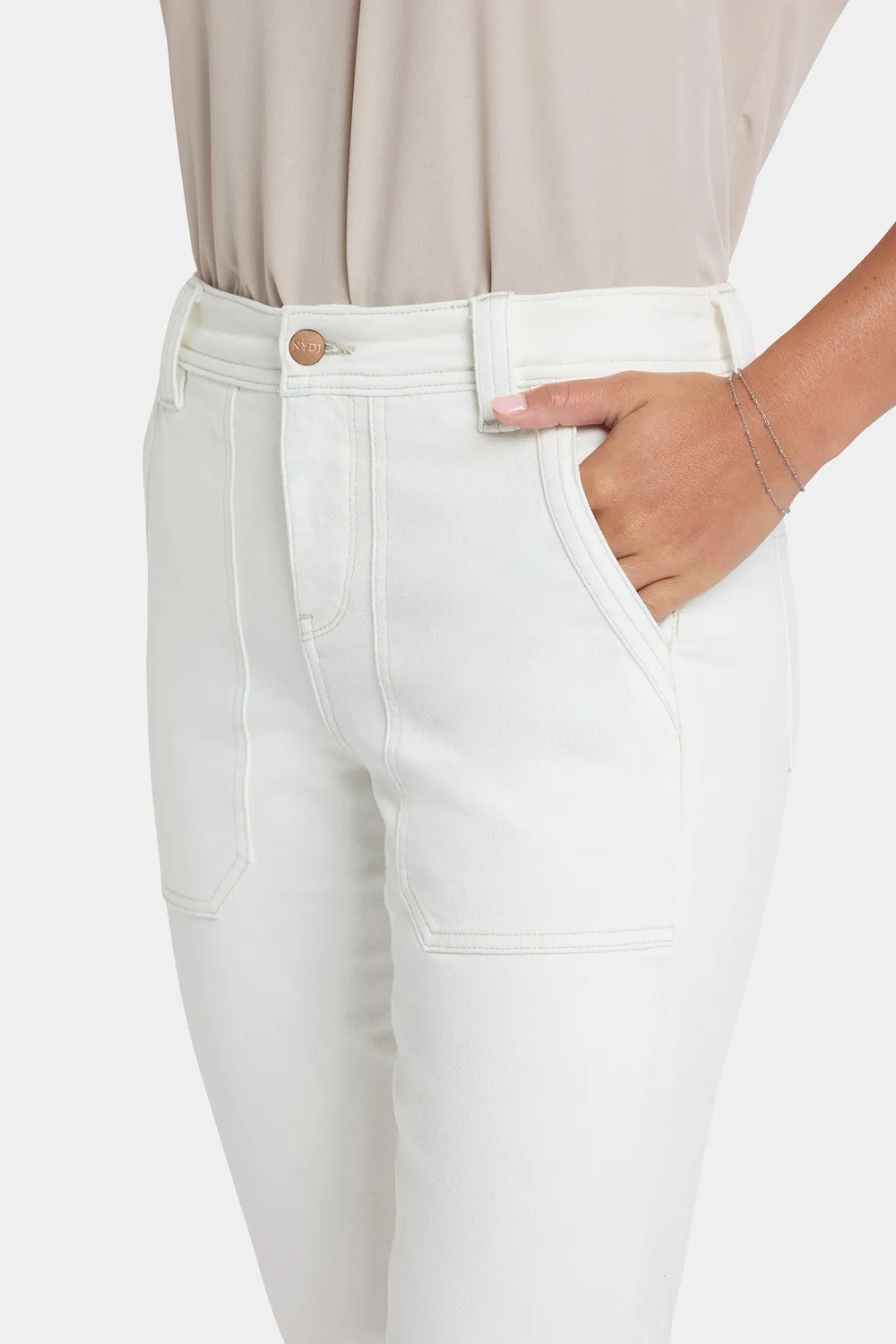 NYDJ Margot Girlfriend Jeans Vintage-Weiß Stretch