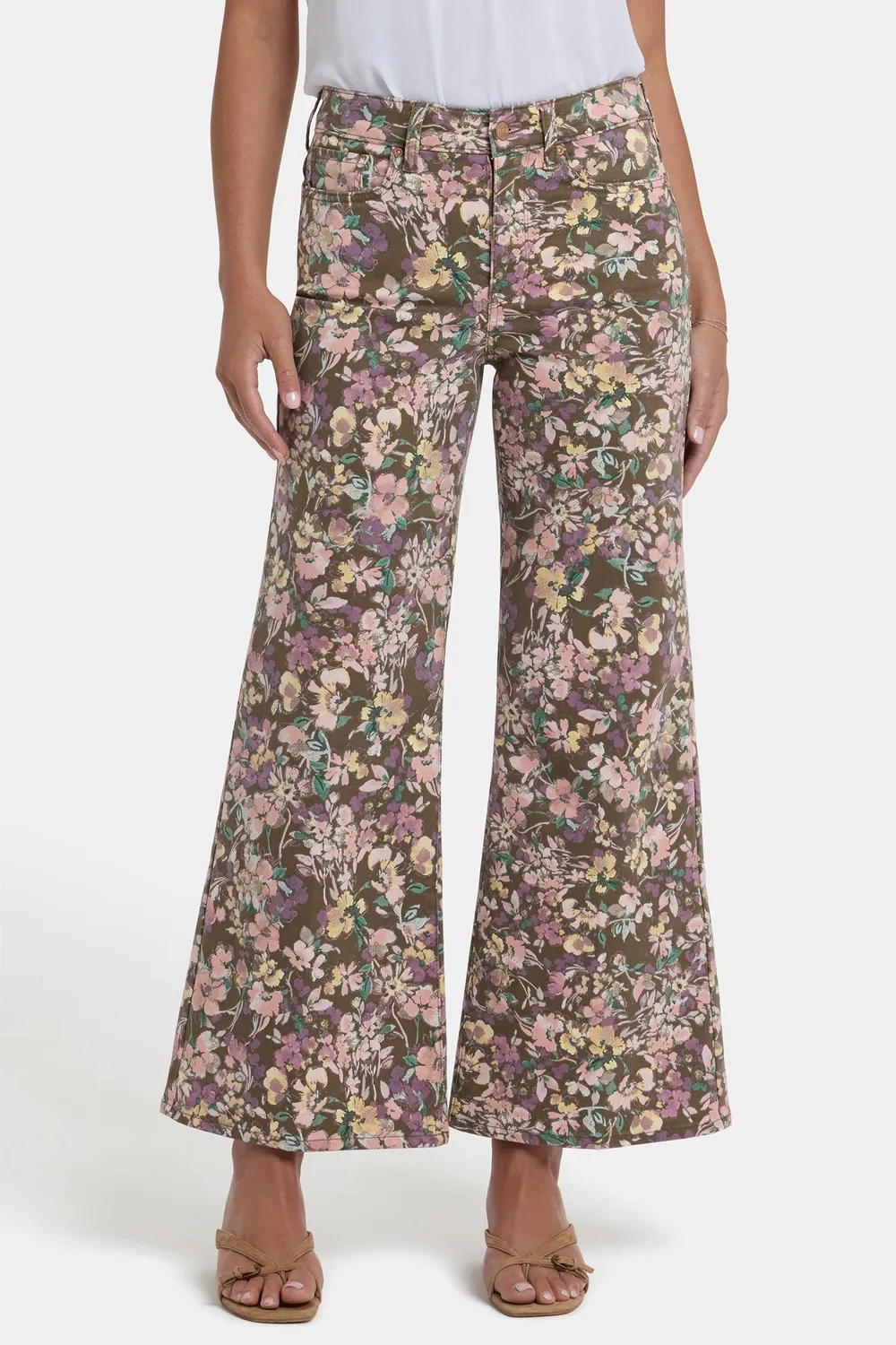 NYDJ Mia Palazzo Ankle Jeans Earth Blooms gemustert