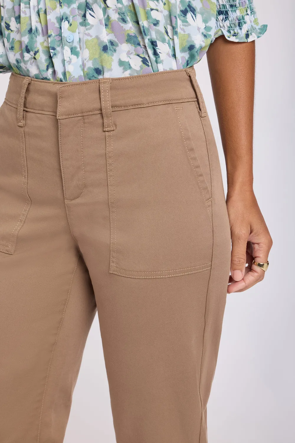 NYDJ Utility Pants Hose Toasted Coconut Twill