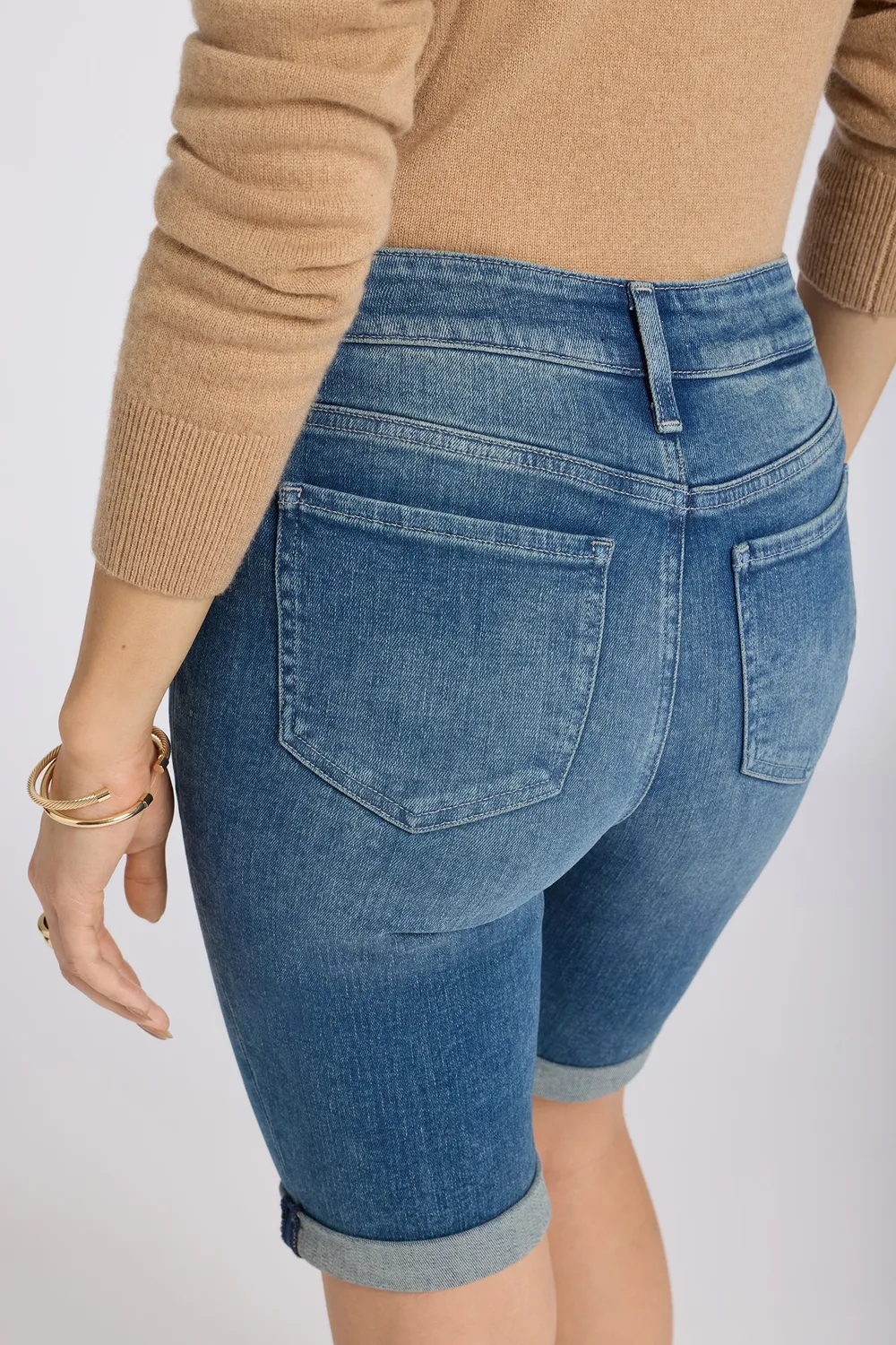 NYDJ Briella 10 Inch Shorts Petite Breezy Palms Denim