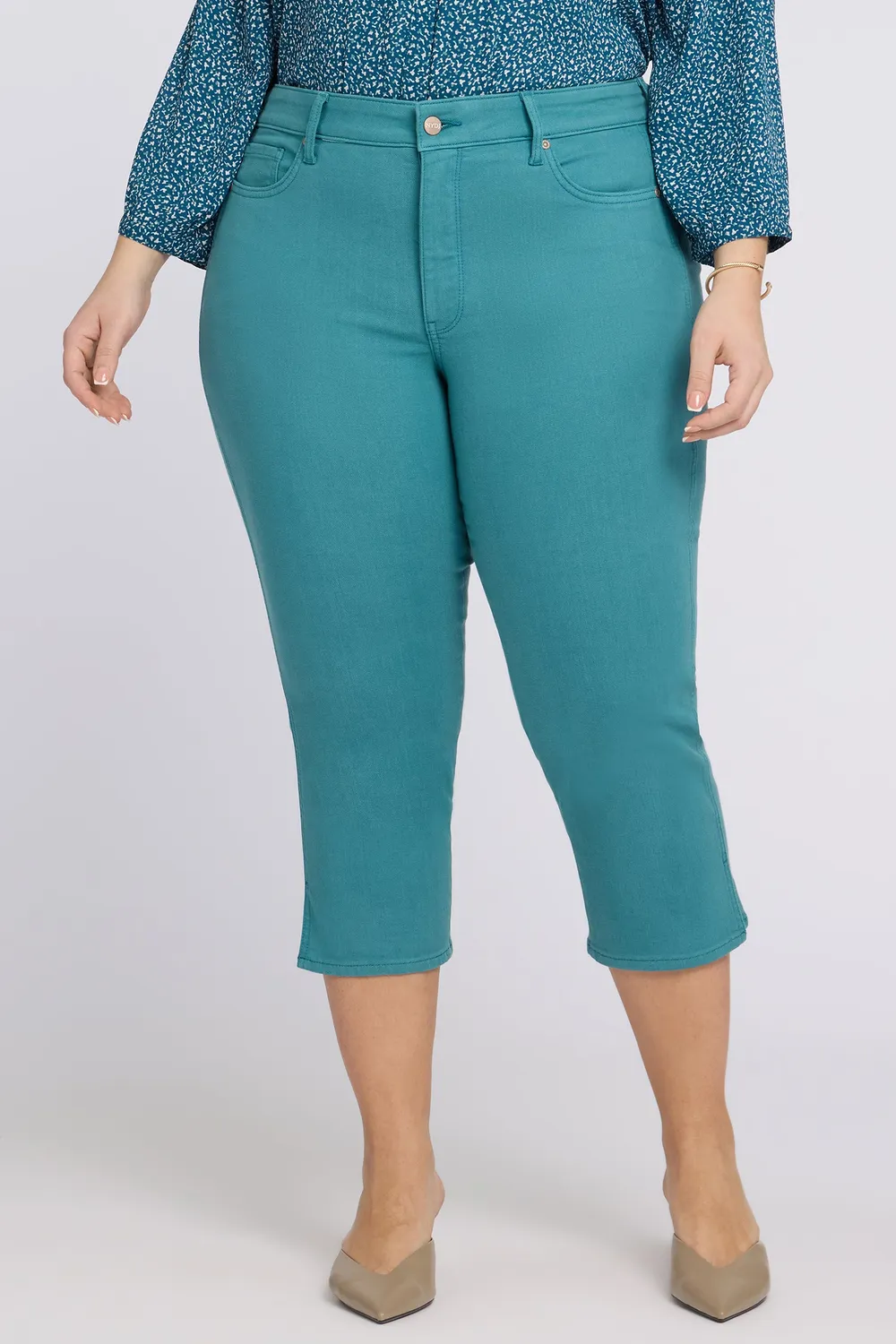 NYDJ Chloe Capri Plus Jeans Harbor Blue 23 Inch