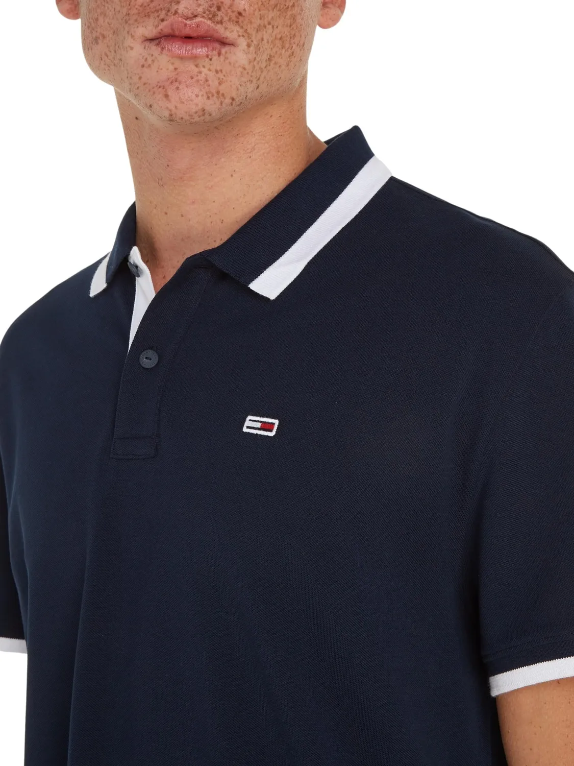 Tommy Jeans Tipped Regular Fit Herren Poloshirt Kurzarm