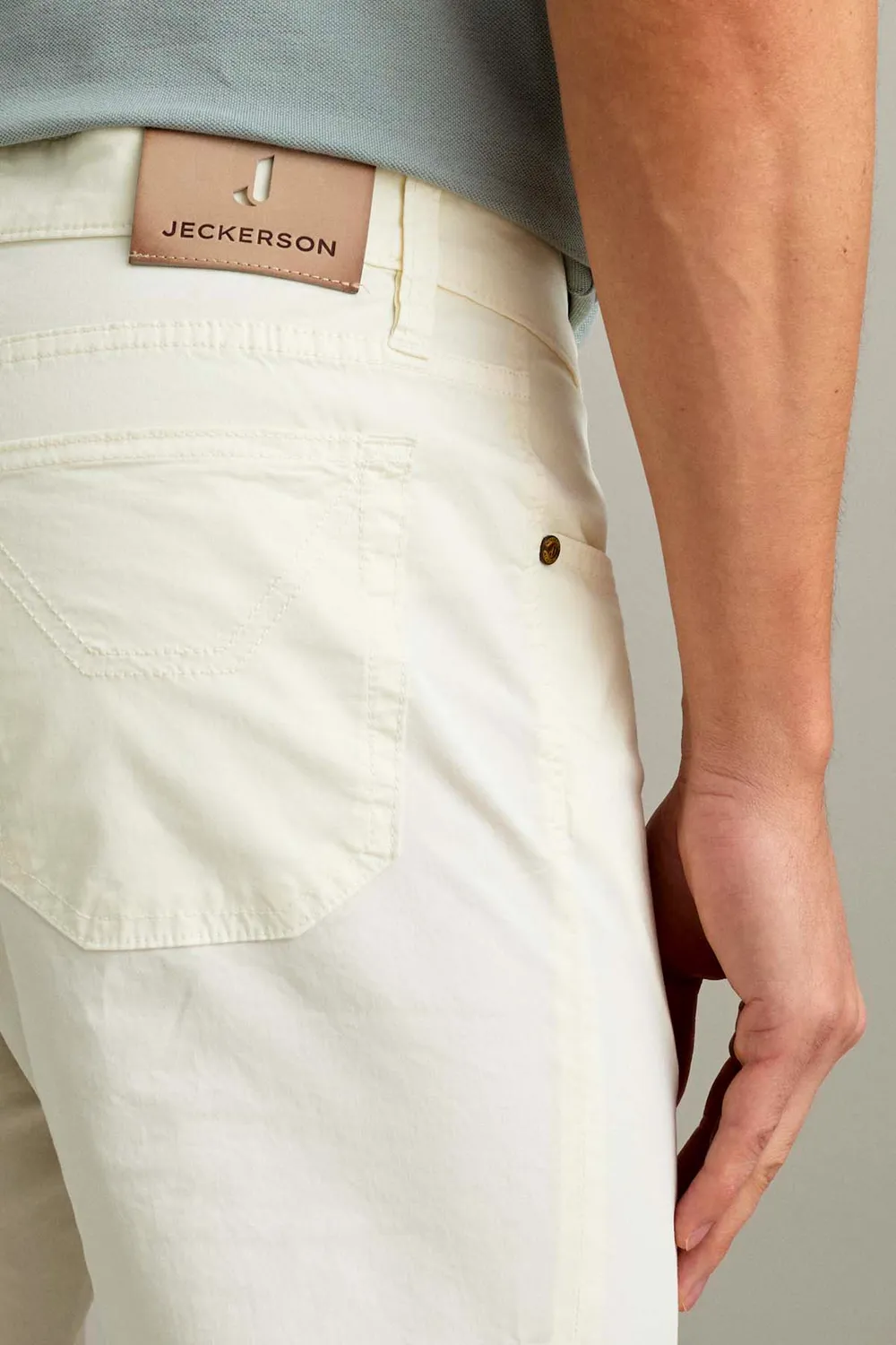 Jeckerson Jordan Slim Fit Herrenhose Weiss Gabardine