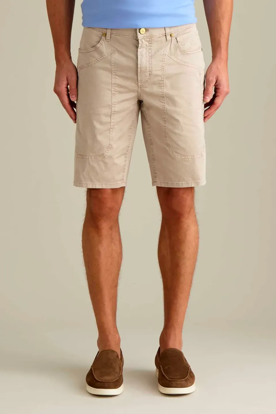 Jeckerson Jayden Bermuda Beige Zement Baumwolle Slim
