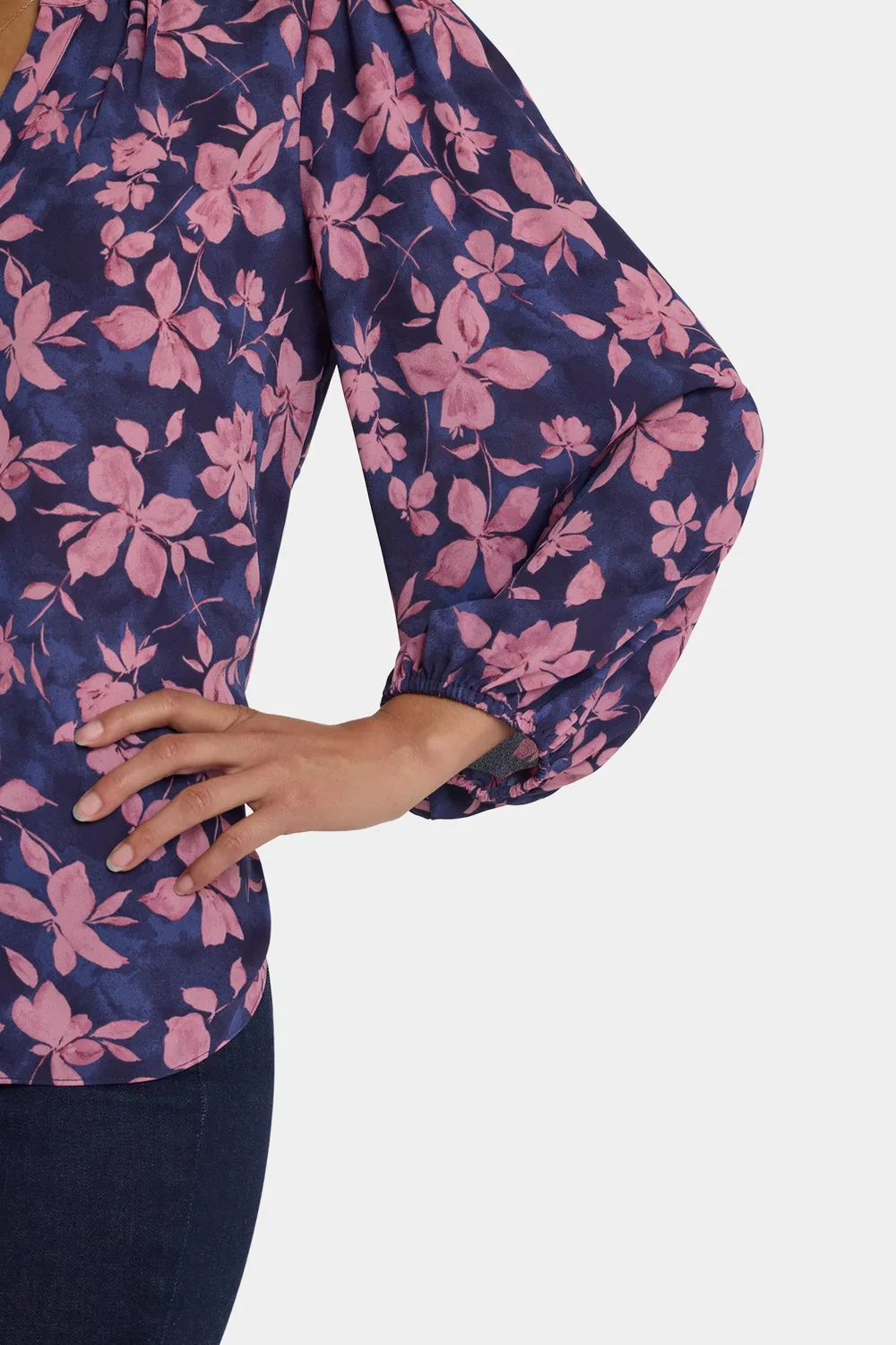 NYDJ Puff Popover Top Felicita Bluse Gr. L