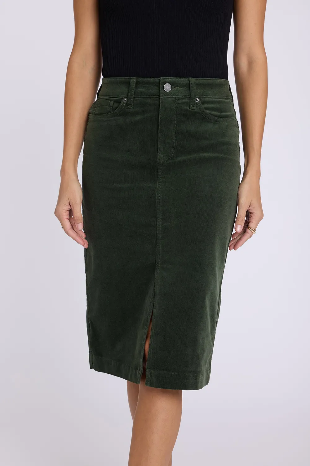 NYDJ 5 Pocket Midi Rock True Olive Cord