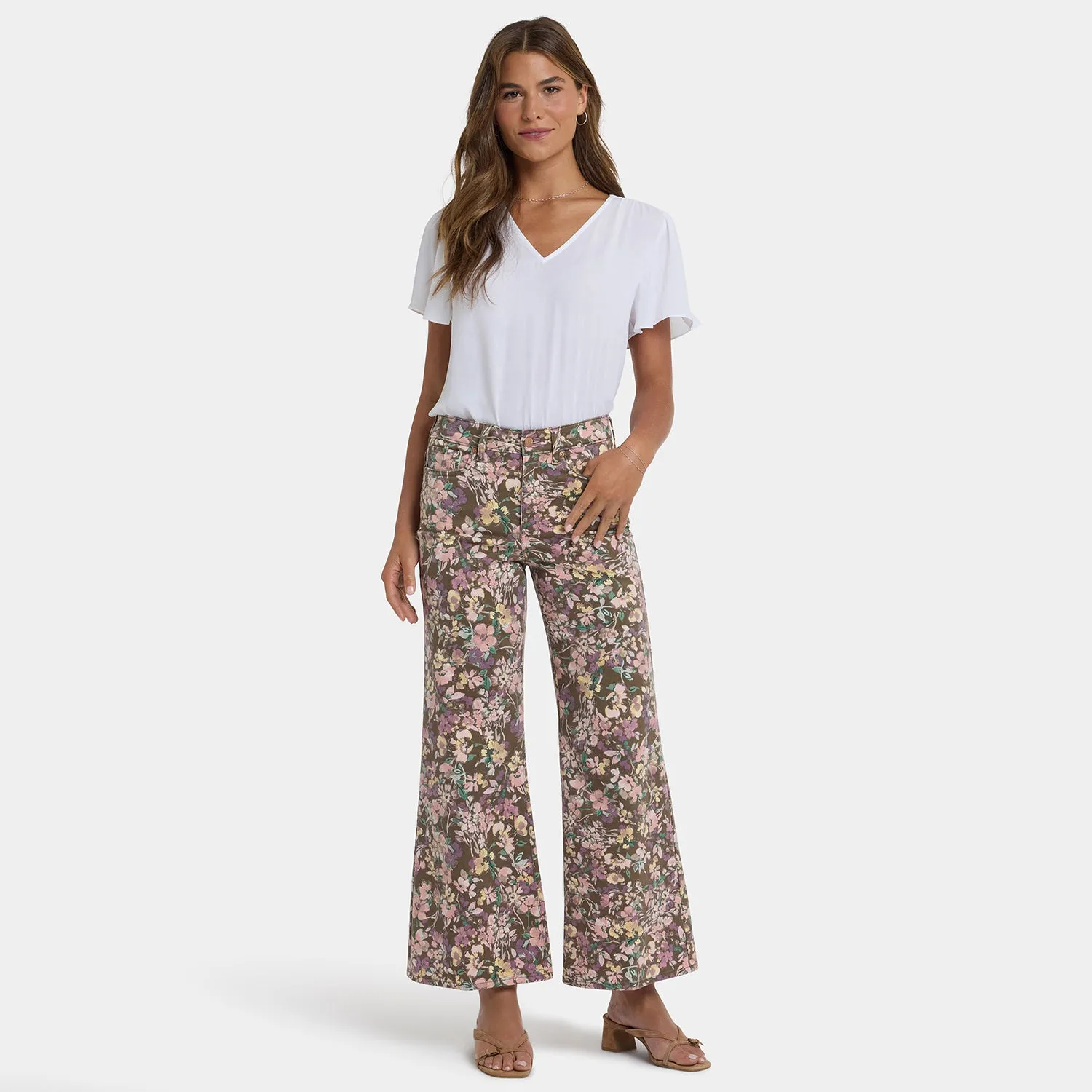 NYDJ Mia Palazzo Ankle Jeans Earth Blooms gemustert
