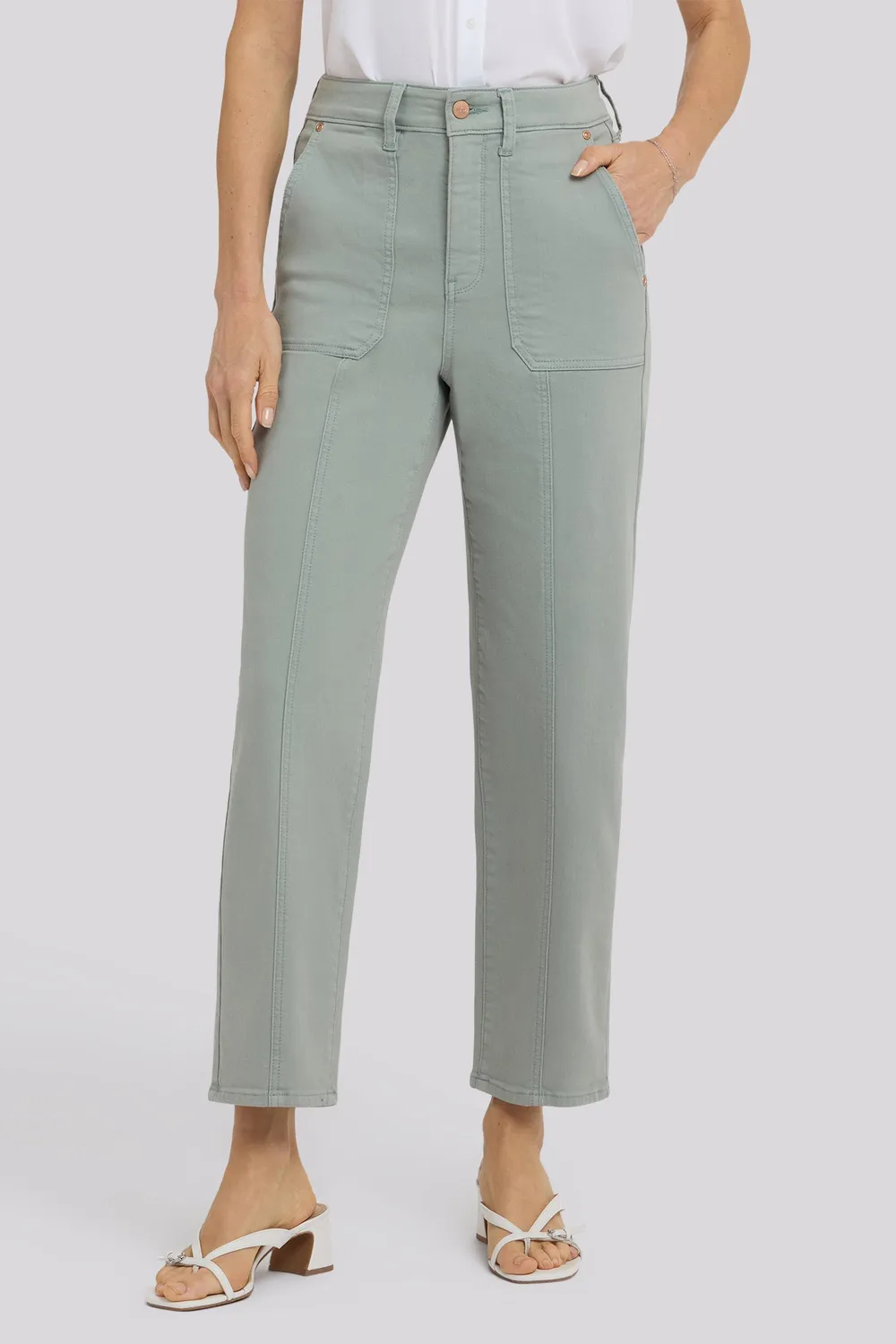 NYDJ Kasey Stovepipe Ankle Jeans Mistletoe Grün