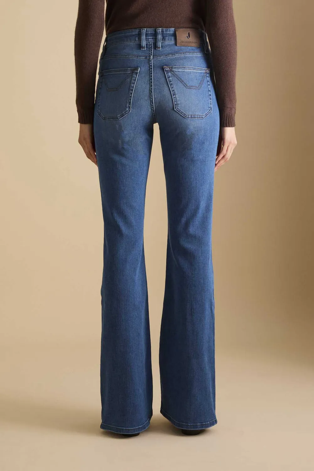Jeckerson Jennifer Jeans Damen mittelblau Flared Stretch