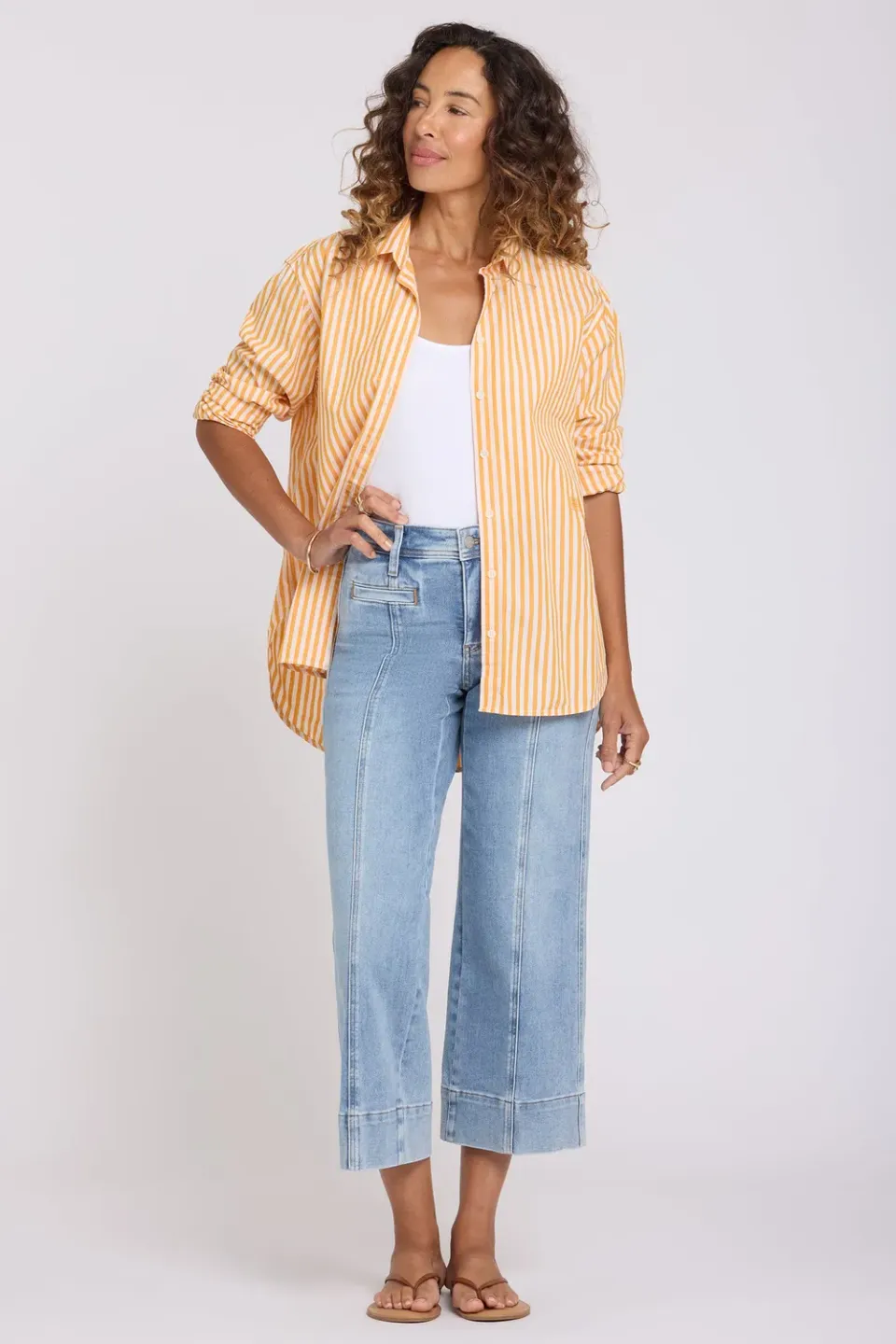 NYDJ Teresa Wide Leg Ankle Jeans Mist Springs