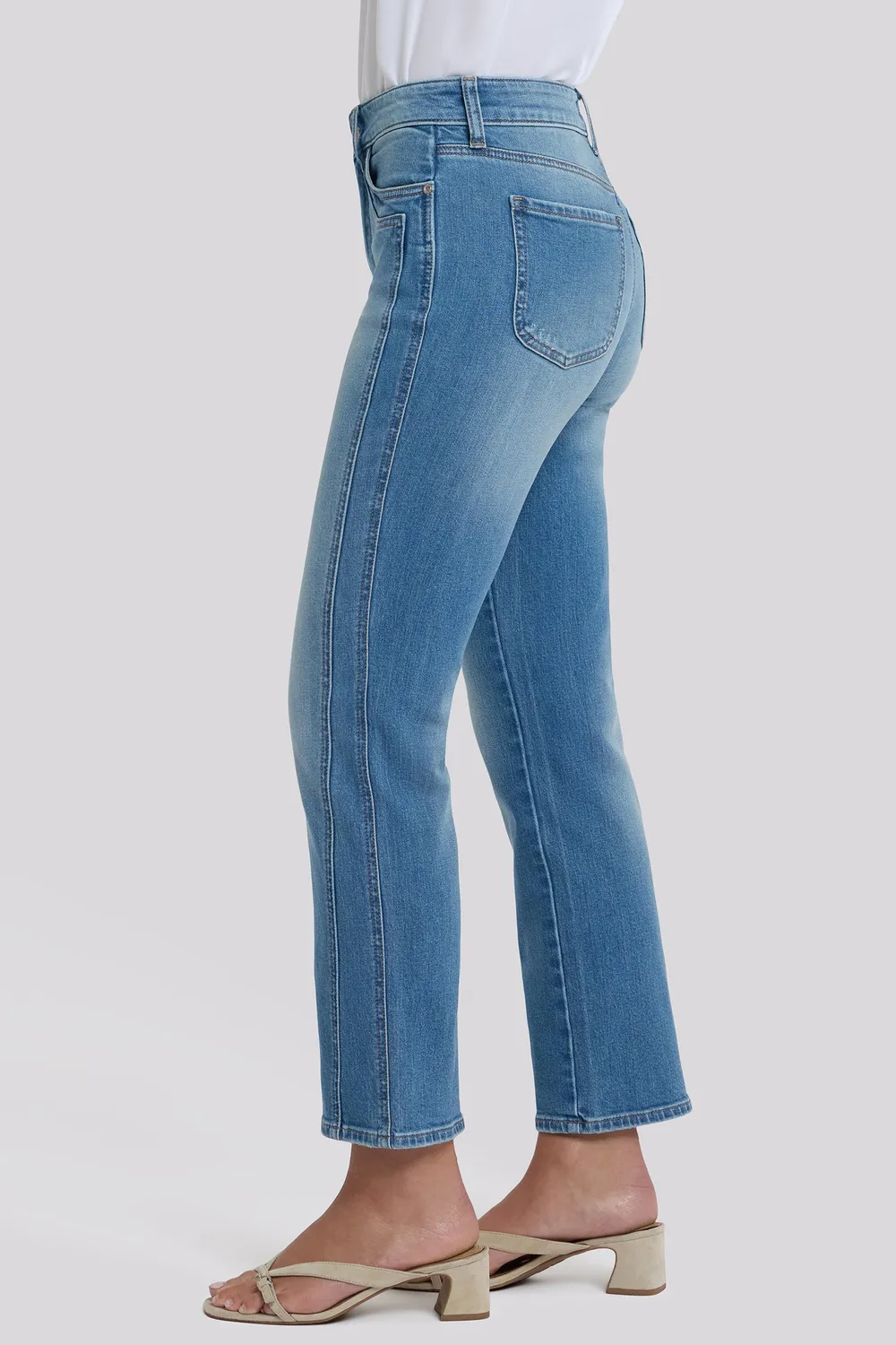 NYDJ Marilyn Straight Ankle Petite Jeans Port Sea blau