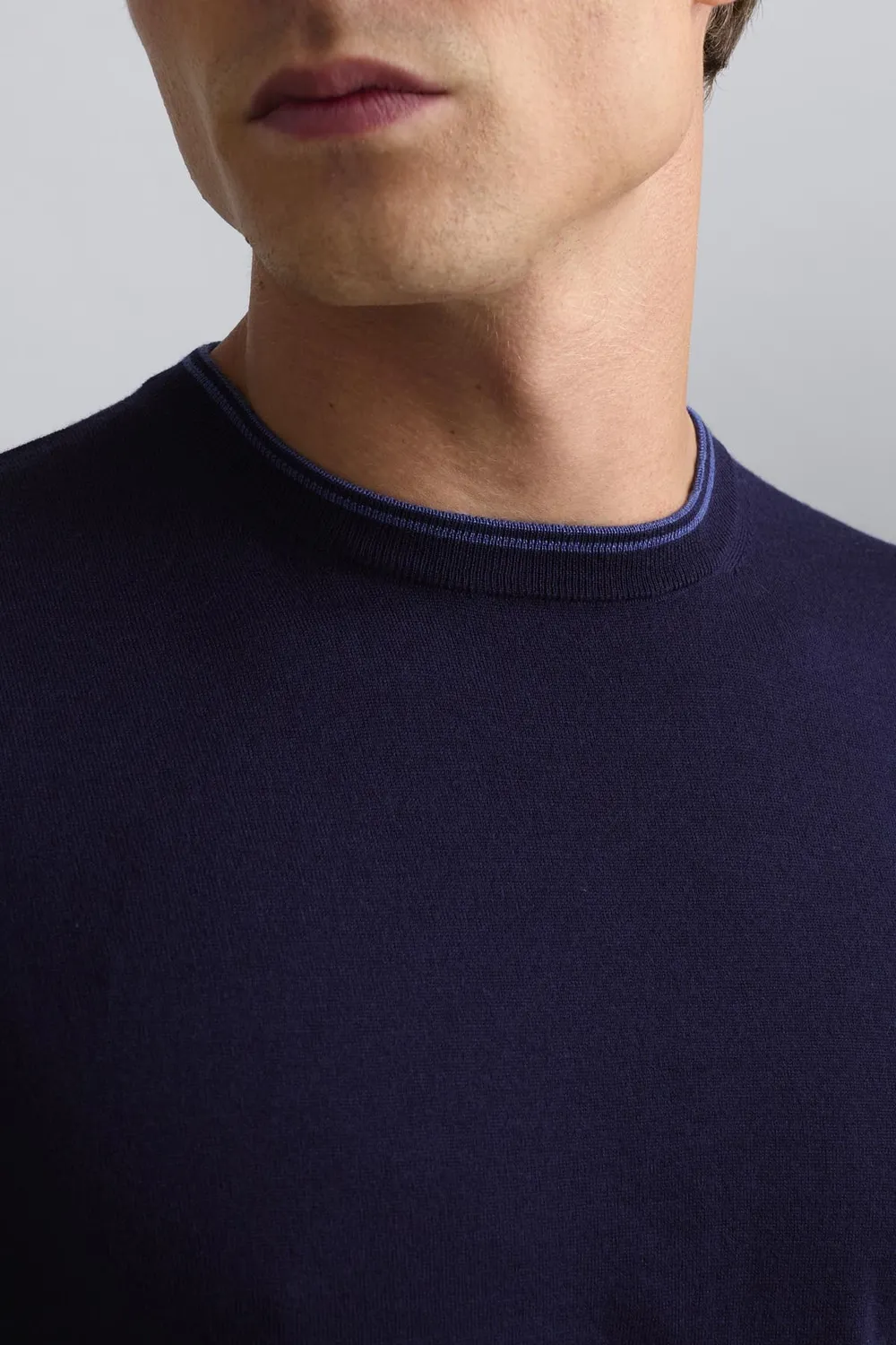 Jeckerson Girocollo Pullover Herren dunkelblau Wolle