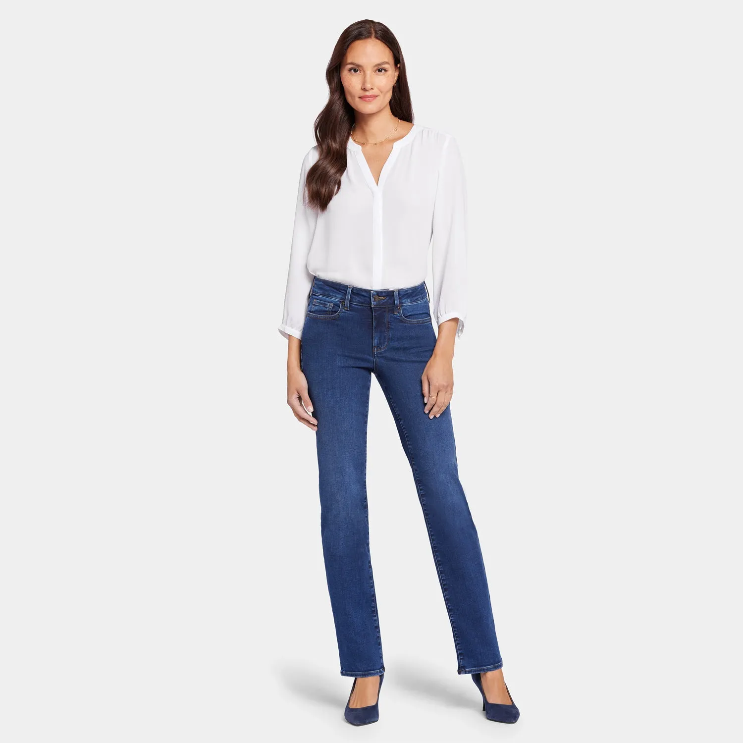 NYDJ Marilyn Straight Jeans Cooper Dunkelblau