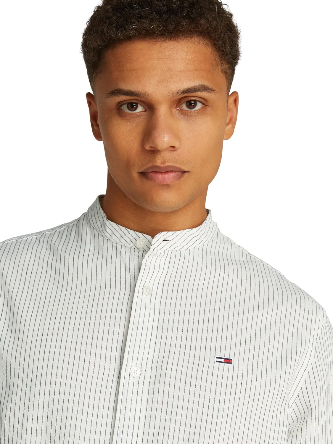 Tommy Jeans Linen Mix Hemd Herren Gr. L Blau