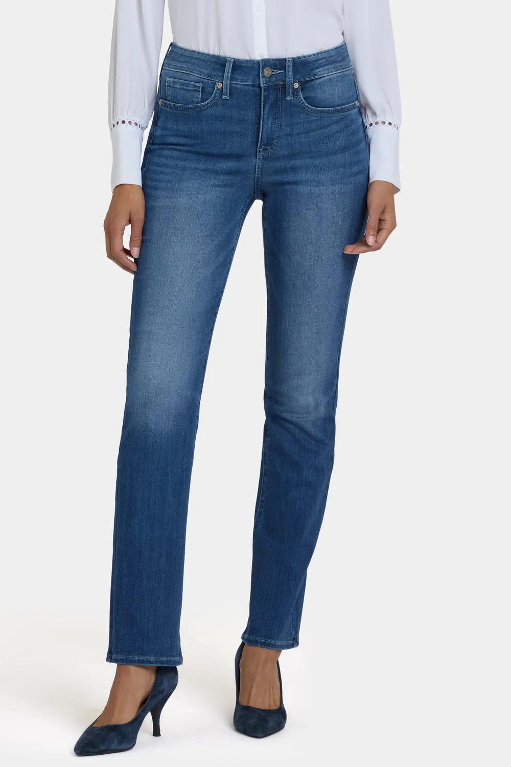 NYDJ Marilyn Straight Jeans Cool Marine Stretch
