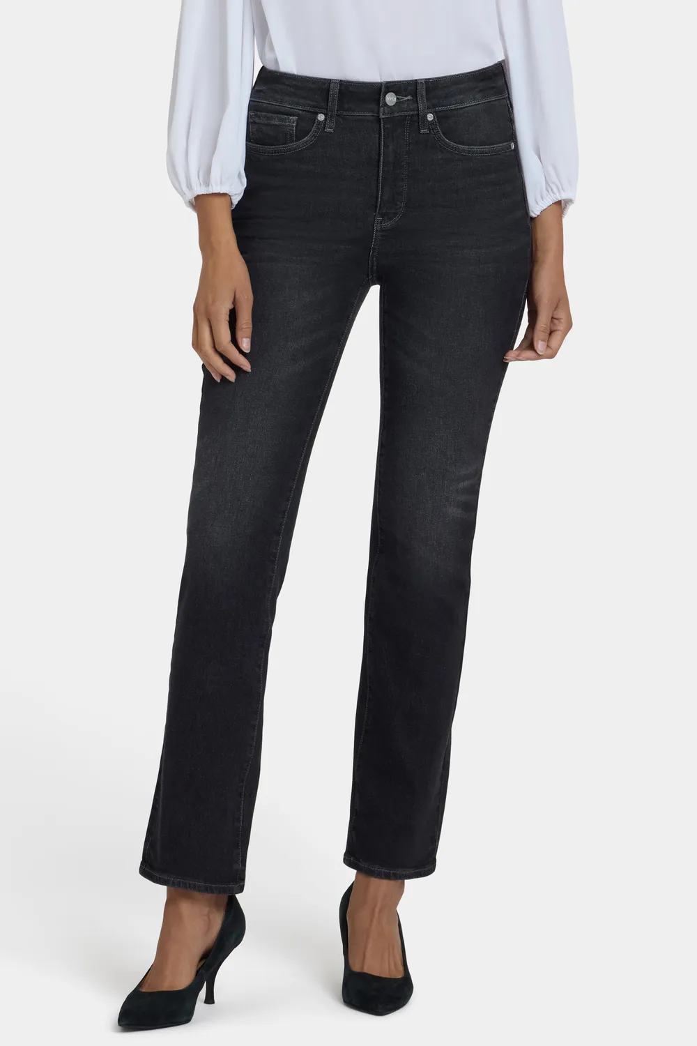 NYDJ Marilyn Straight Jeans Paris Lights Grau