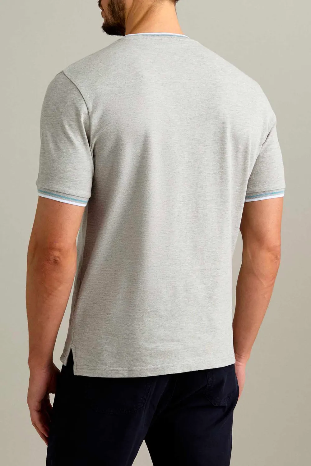 Jeckerson T-Shirt kurzarm grau meliert Piqué