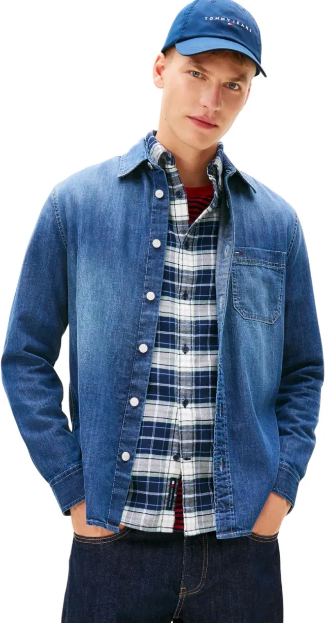 Tommy Jeans TJM Denim Hemd M Regular Fit Langarm