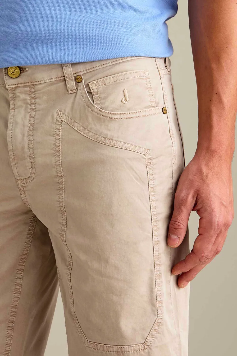 Jeckerson Jayden Bermuda Beige Zement Baumwolle Slim