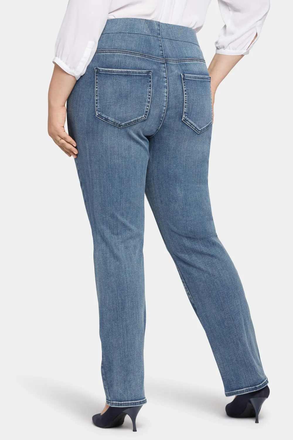 NYDJ Pull-on Straight Jeans Pristine Plus Size mit Stretchbund