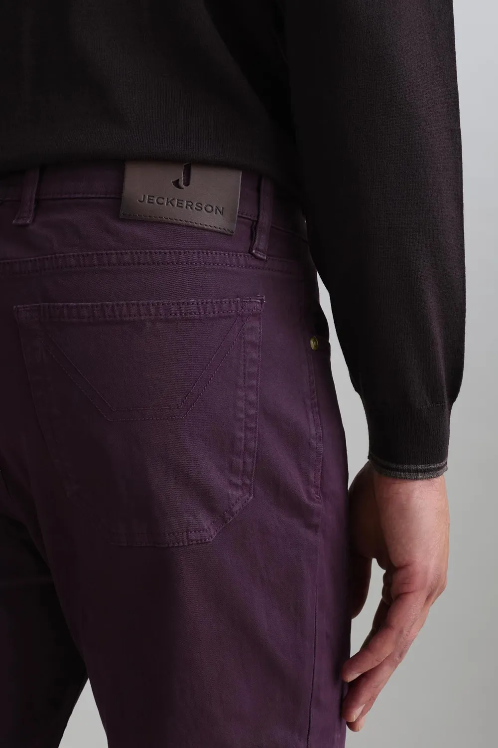 Jeckerson John Slim Fit Hose dunkelviolett Gabardine