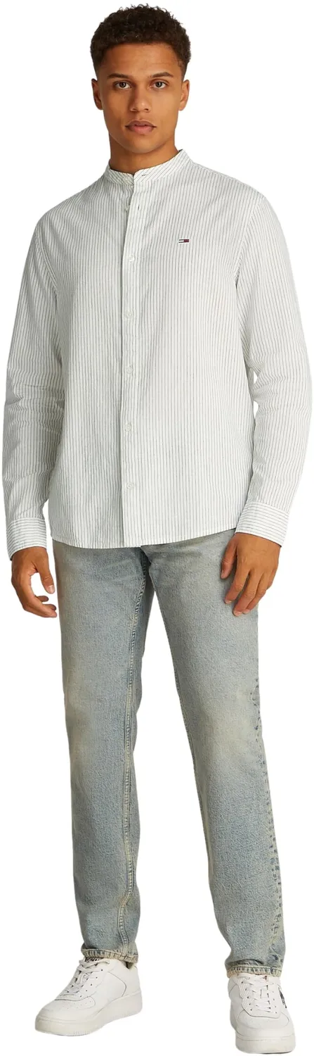 Tommy Jeans Linen Mix Hemd Herren Gr. L Blau