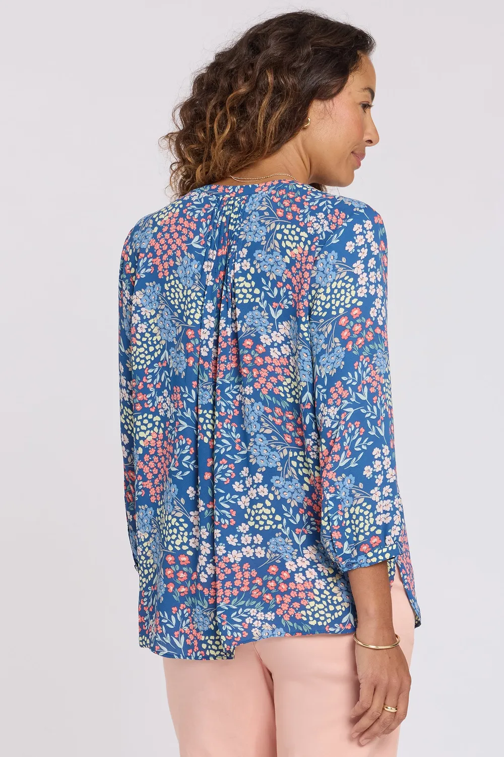 NYDJ Pintuck Bluse Walking on Sunshine 3/4-Arm