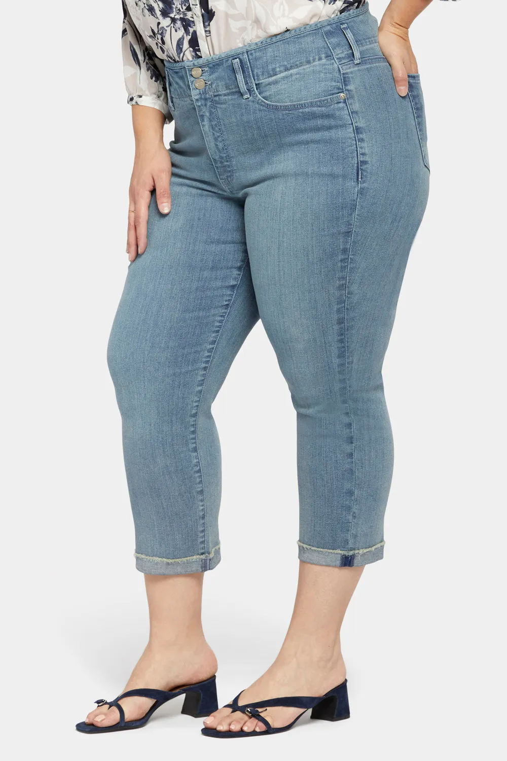 NYDJ Chloe Capri Jeans Thistle Falls Plus mit Lift Tuck