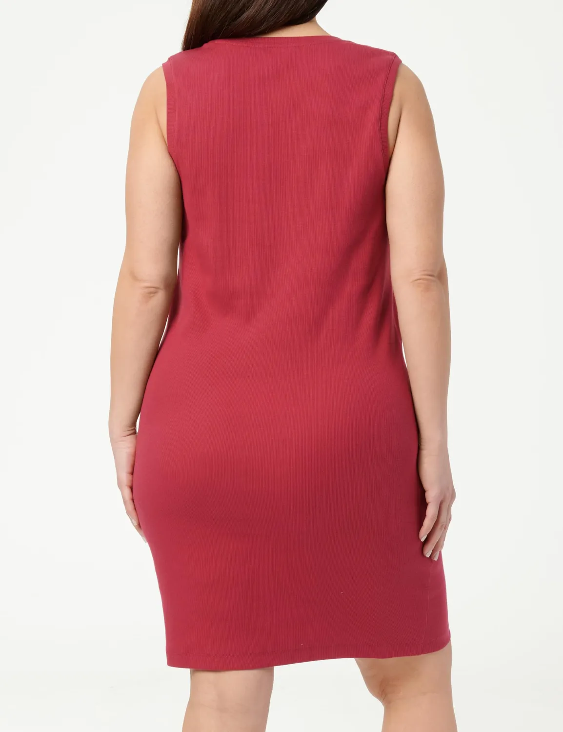 Tommy Jeans Essential Rib Bodycon Kleid Rot 1XL figurbetont