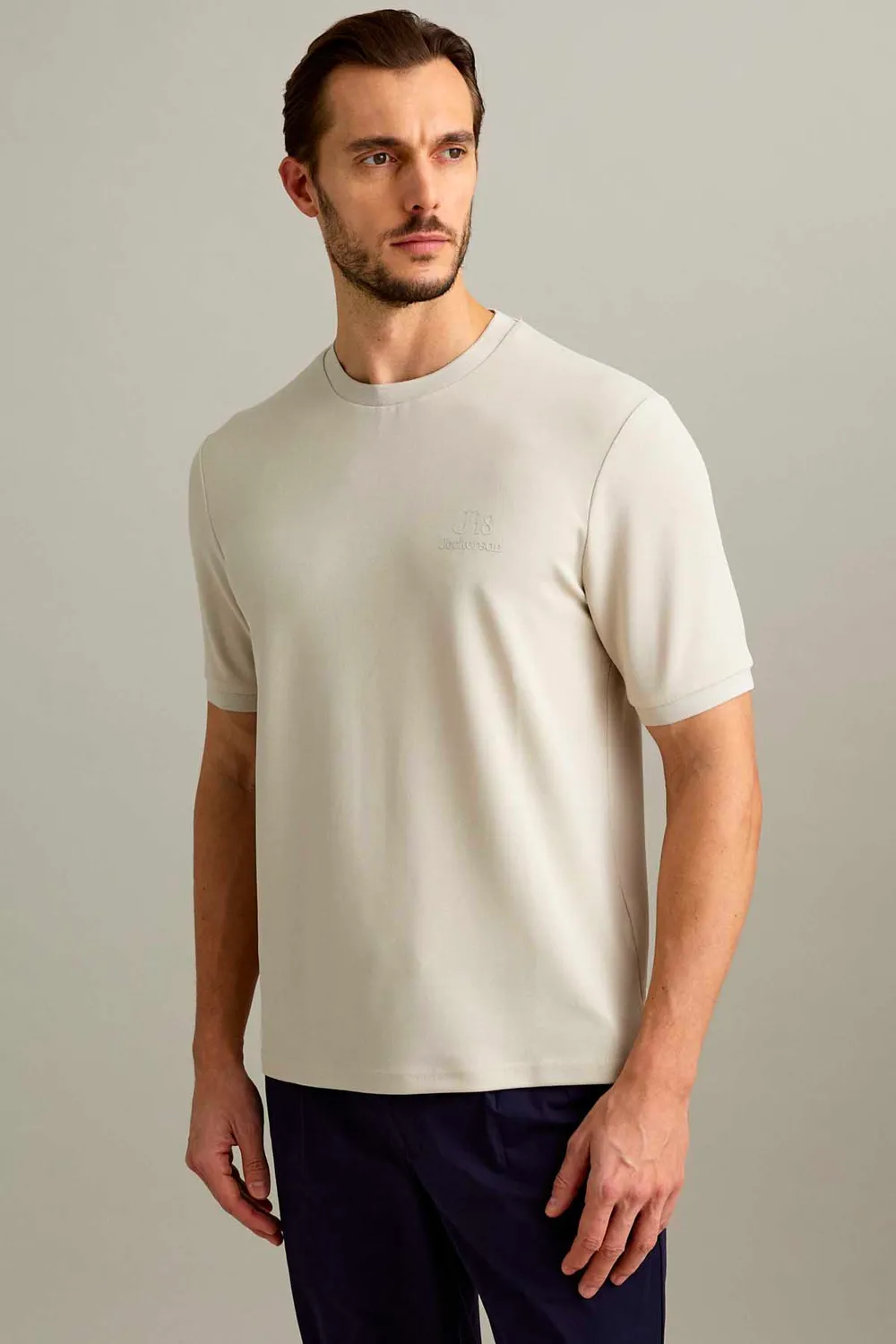 Jeckerson J18 T-Shirt hellbeige Piquet Technik