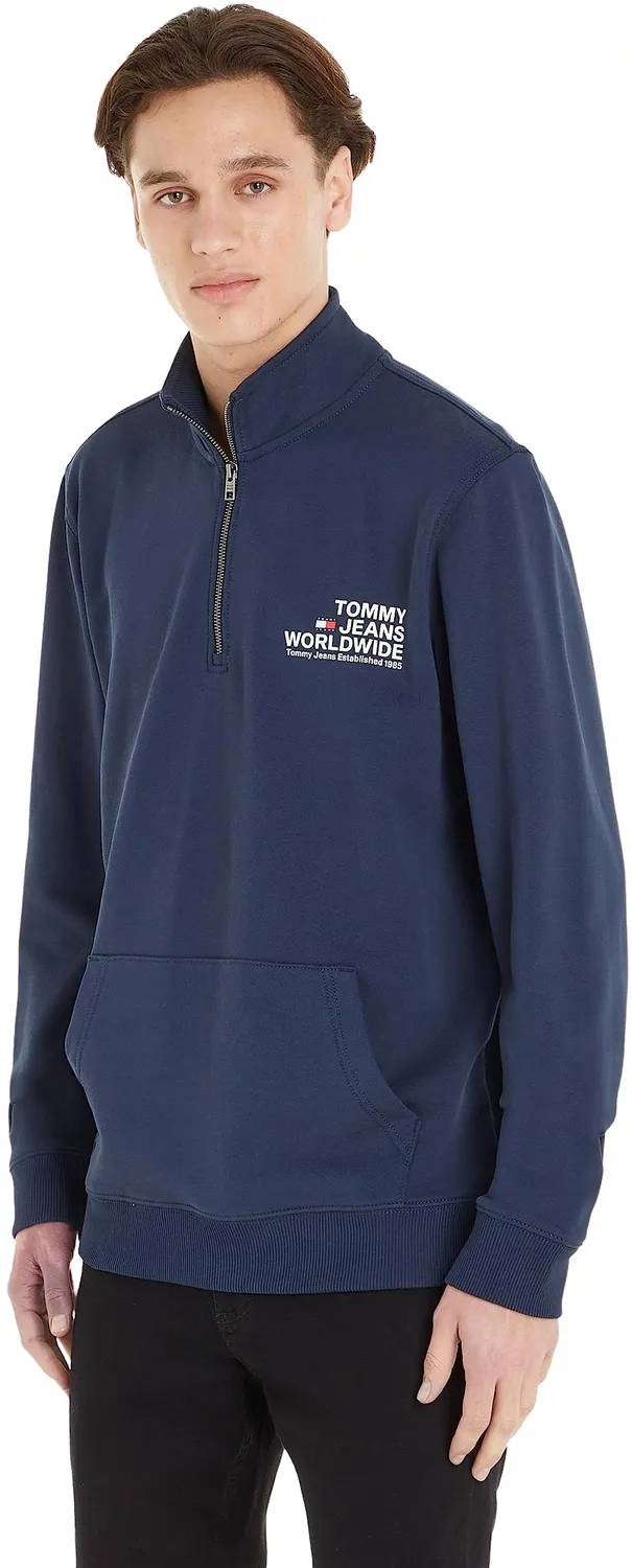 Tommy Jeans TJM Reg Entry Graphic Half-Zip Troyer schwarz