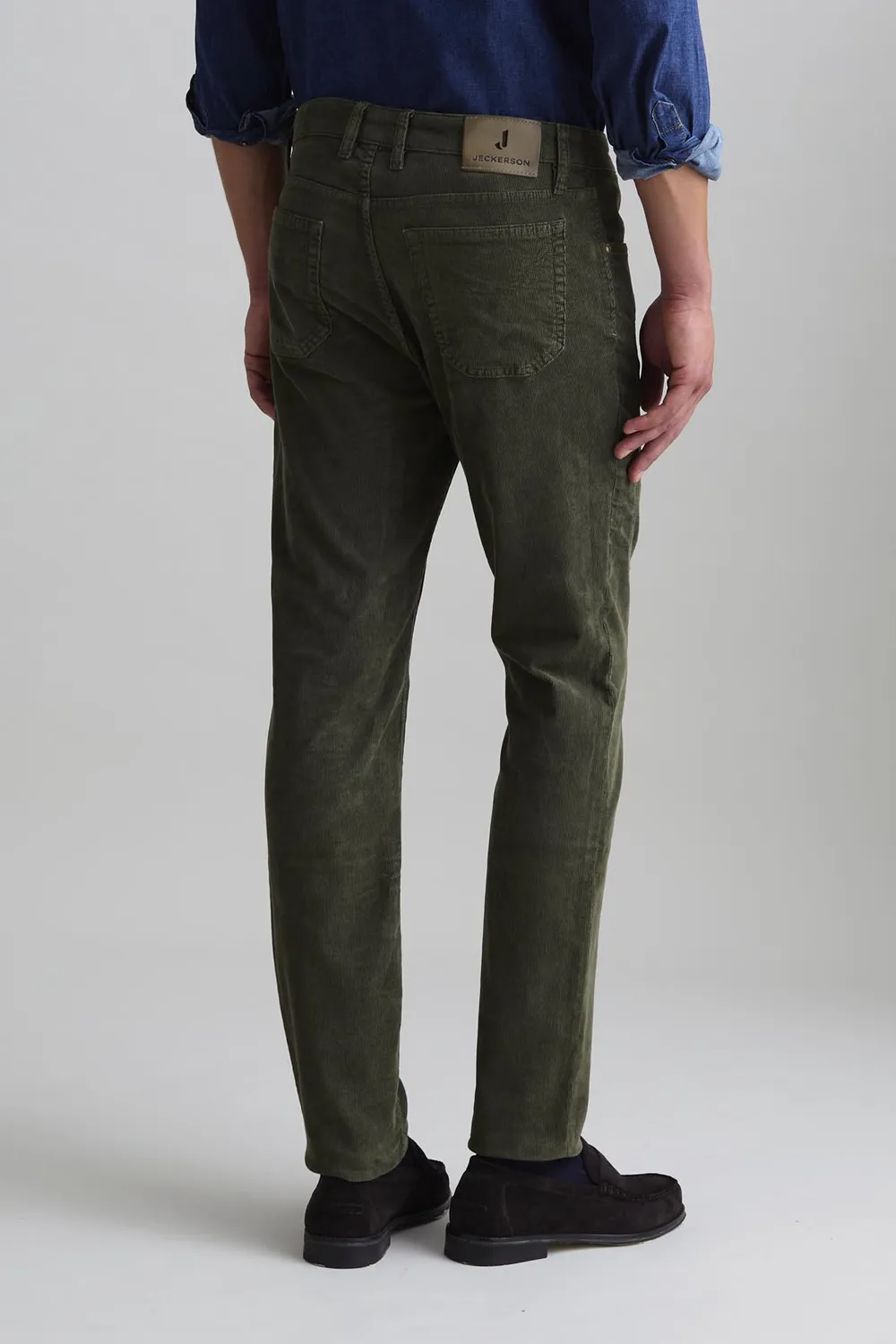 Jeckerson John Slim Fit Hose militärgrün Samt