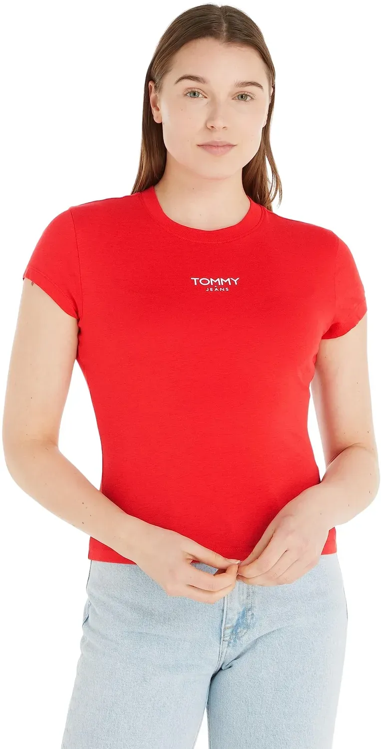 Tommy Jeans Slim Essential Rib T-Shirt Damen M Kurzarm