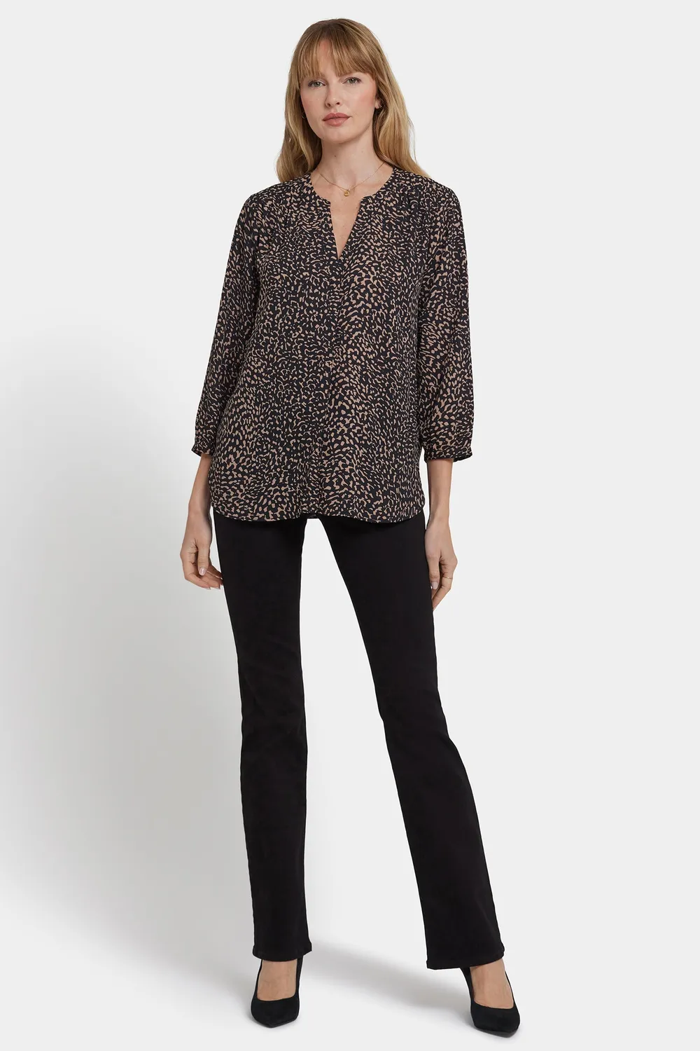 NYDJ Pintuck Bluse Camille le Vie gemustert