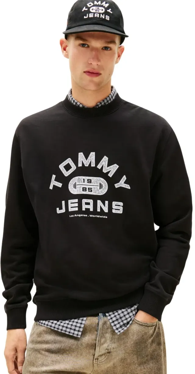 Tommy Jeans TJM Reg Entry Gym Crew Pullover Schwarz XXL