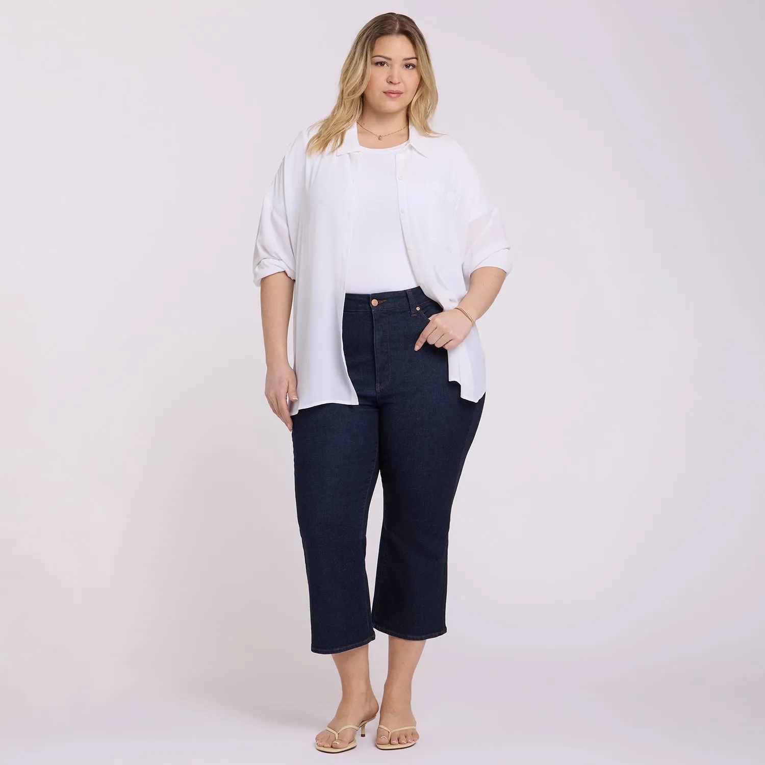 NYDJ Monica Kick Flare Crop Plus Jeans Magical High-Rise