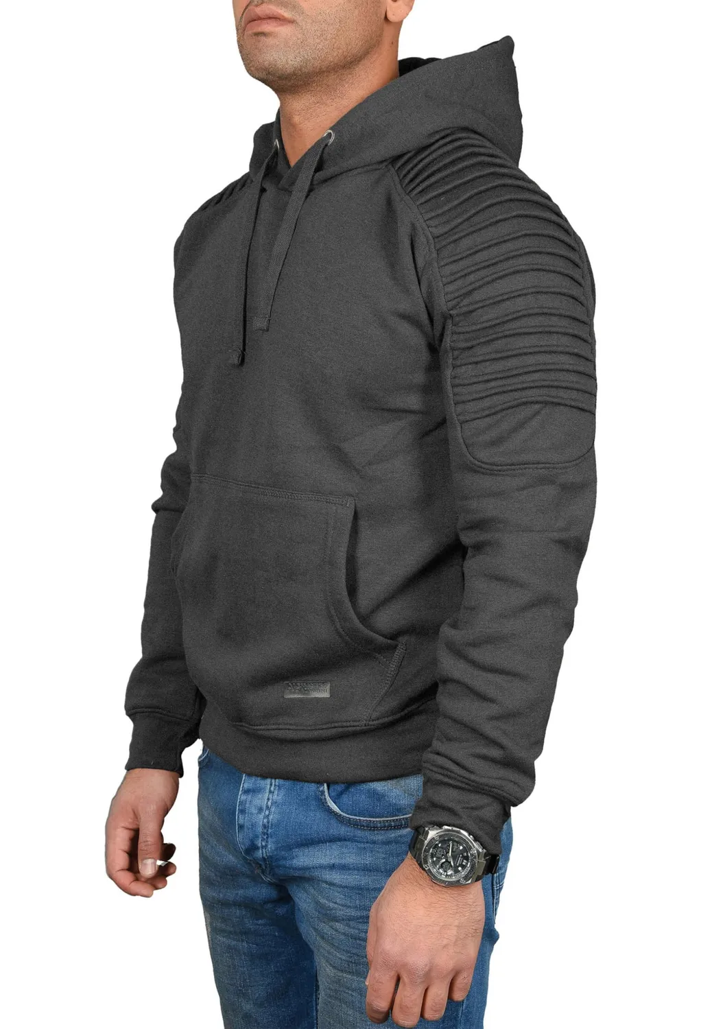 Alessandro Salvarini AS074 Hoodie Herren Biker Baumwolle