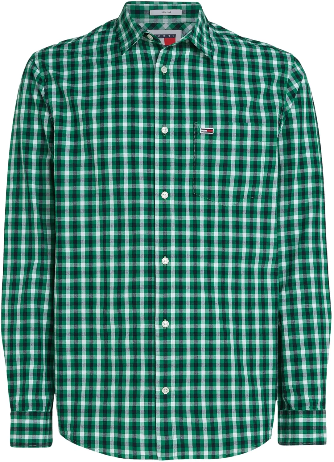 Tommy Jeans Check Hemd Langarm XXS Grün