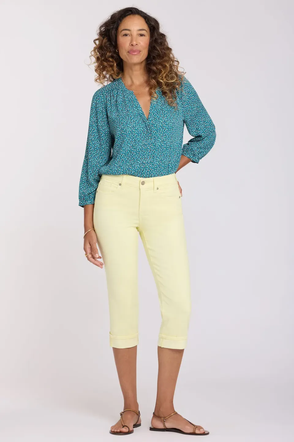 NYDJ Marilyn Straight Crop Jeans Chardonnay cropped