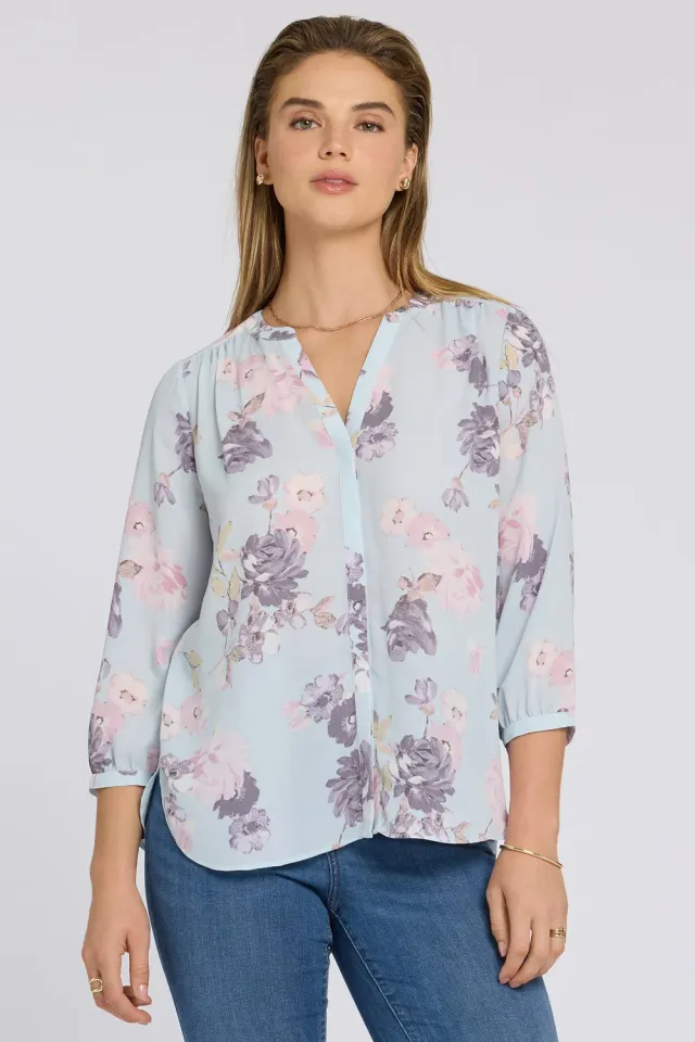 NYDJ Pintuck Blouse Bluse Graceful Blossom geblümt