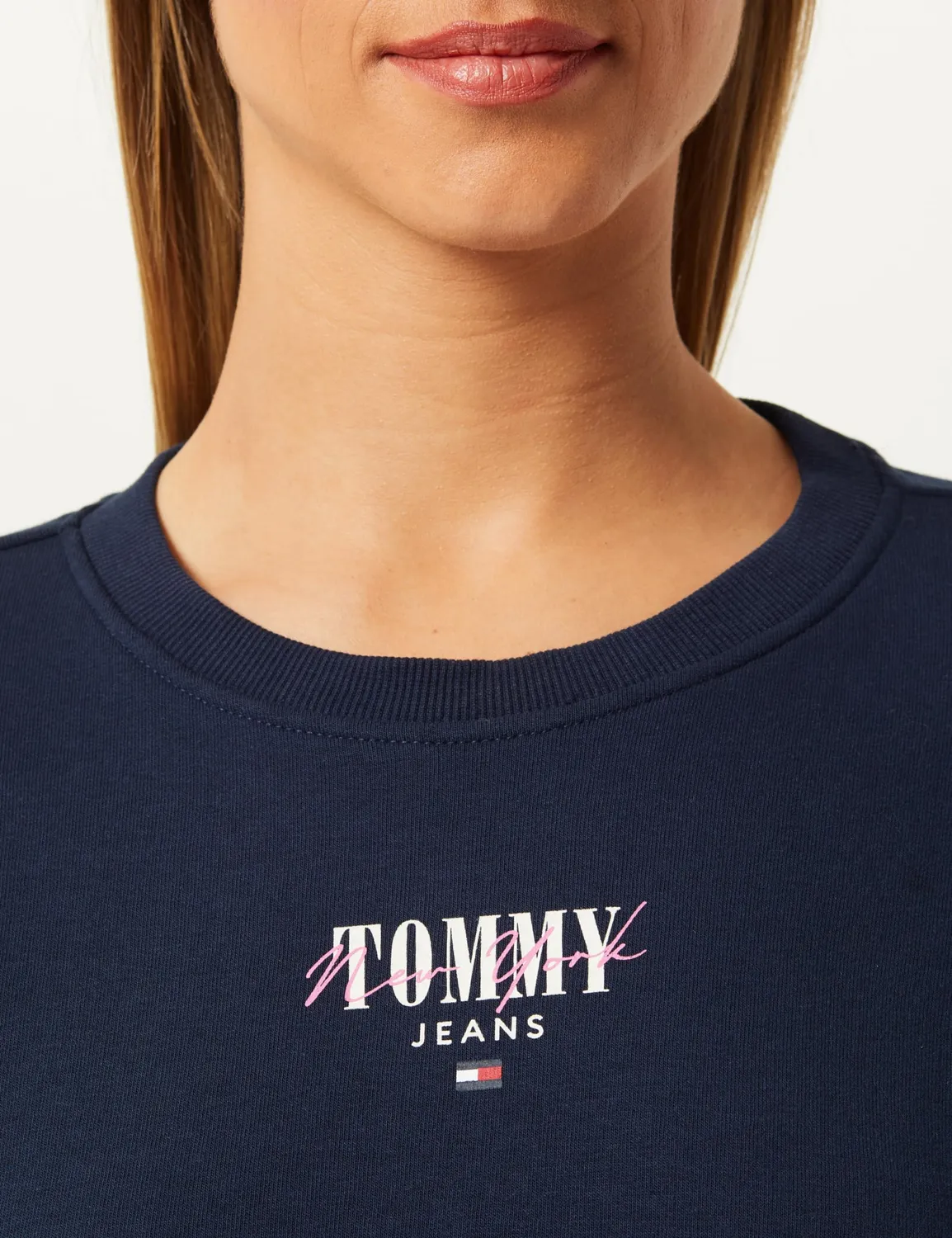 Tommy Jeans Sweatshirt Damen Blau XXS Baumwollmix