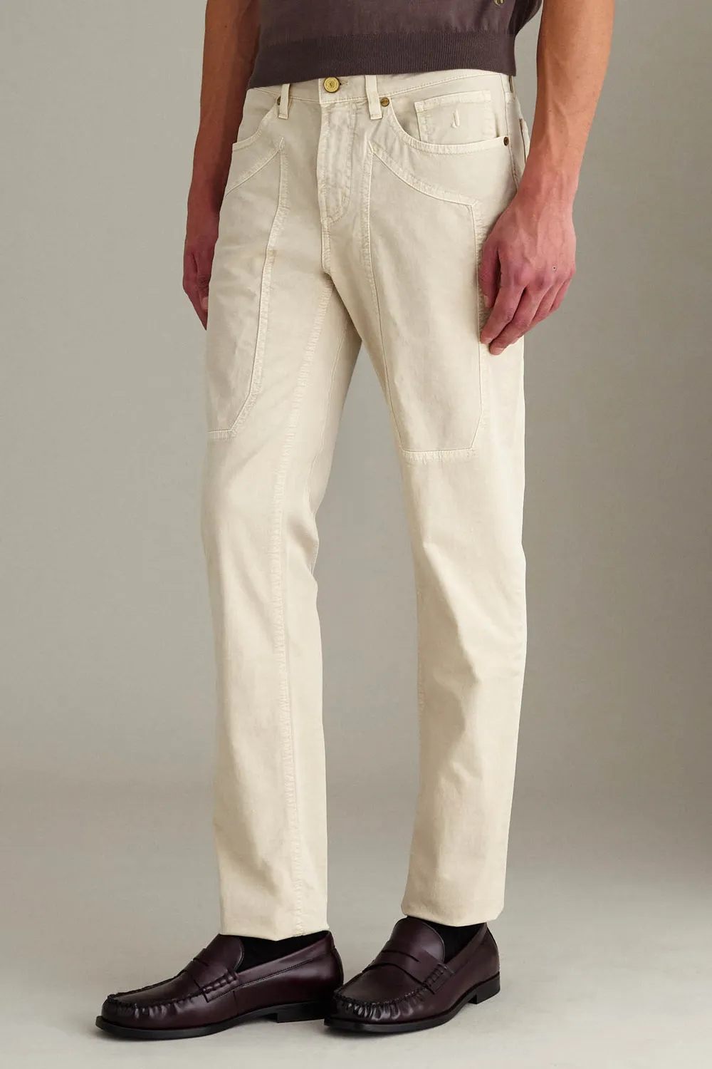 Jeckerson John Hose milchweiß Slim Fit Gabardine