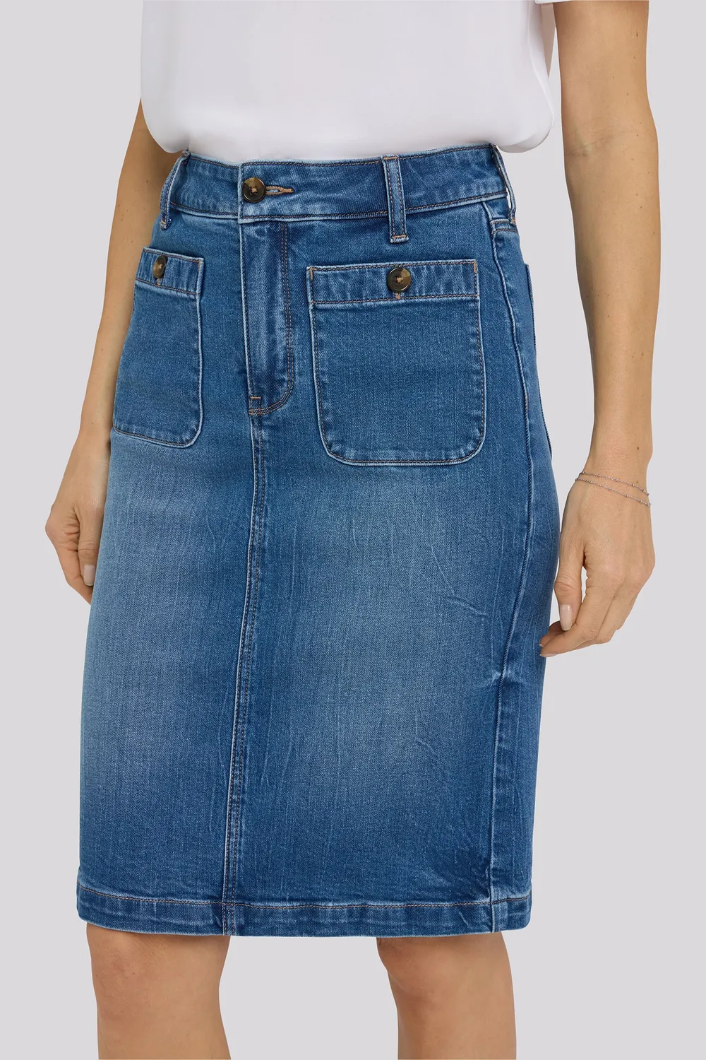 NYDJ High Rise Denim Skirt Jeansrock Wild River High Waist