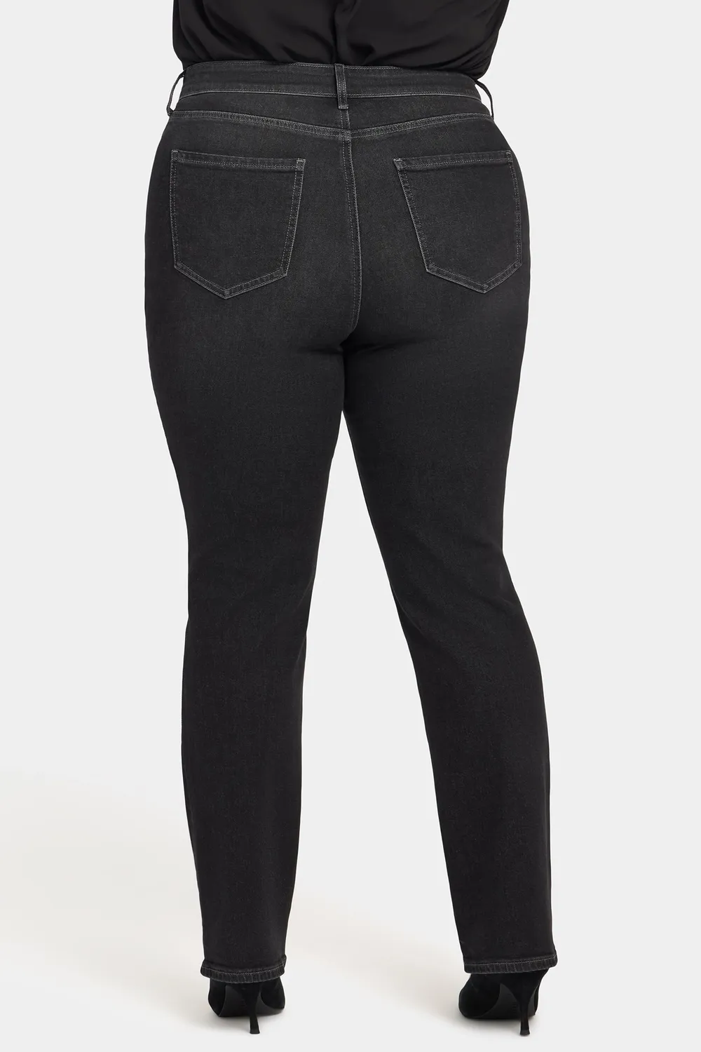 NYDJ Marilyn Straight Plus Jeans Paris Lights grau High Rise
