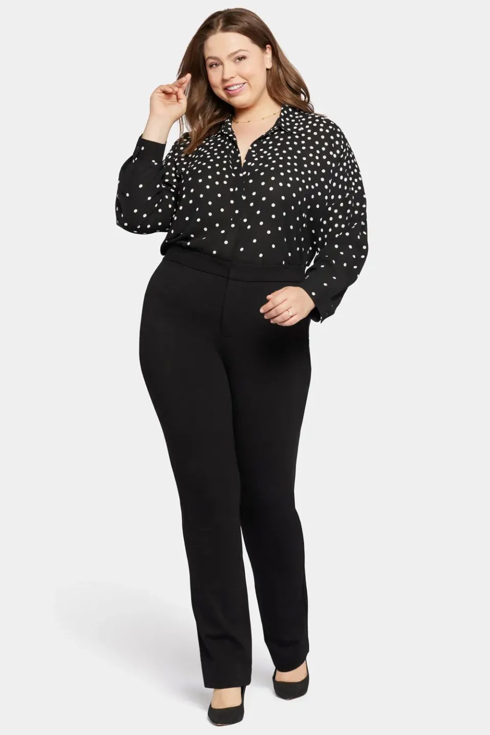 NYDJ Slim Trouser Hose Plus Size Schwarz Ponte